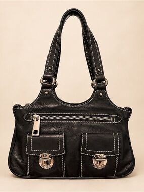 Vintage Marc Jacobs Anouk Black Leather Shoulder Bag Y2K Made in Italy